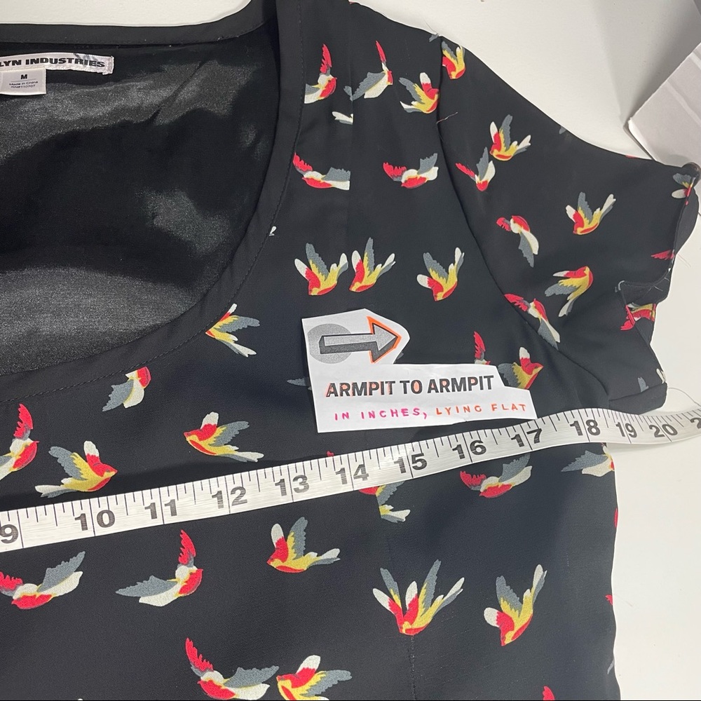 Brooklyn Industries Bird Print Mini Dress Medium - Picture 8 of 10